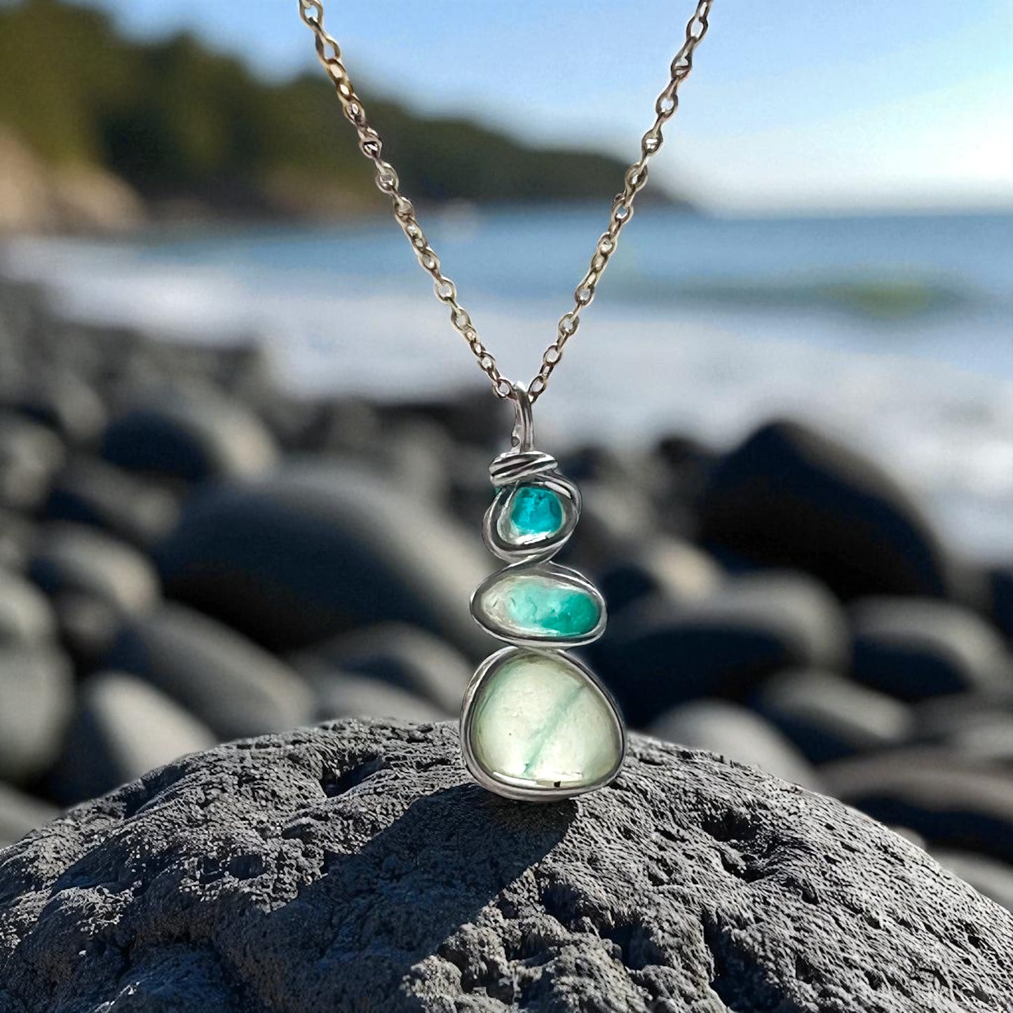 Three Piece Seaham Sea Glass Pendant