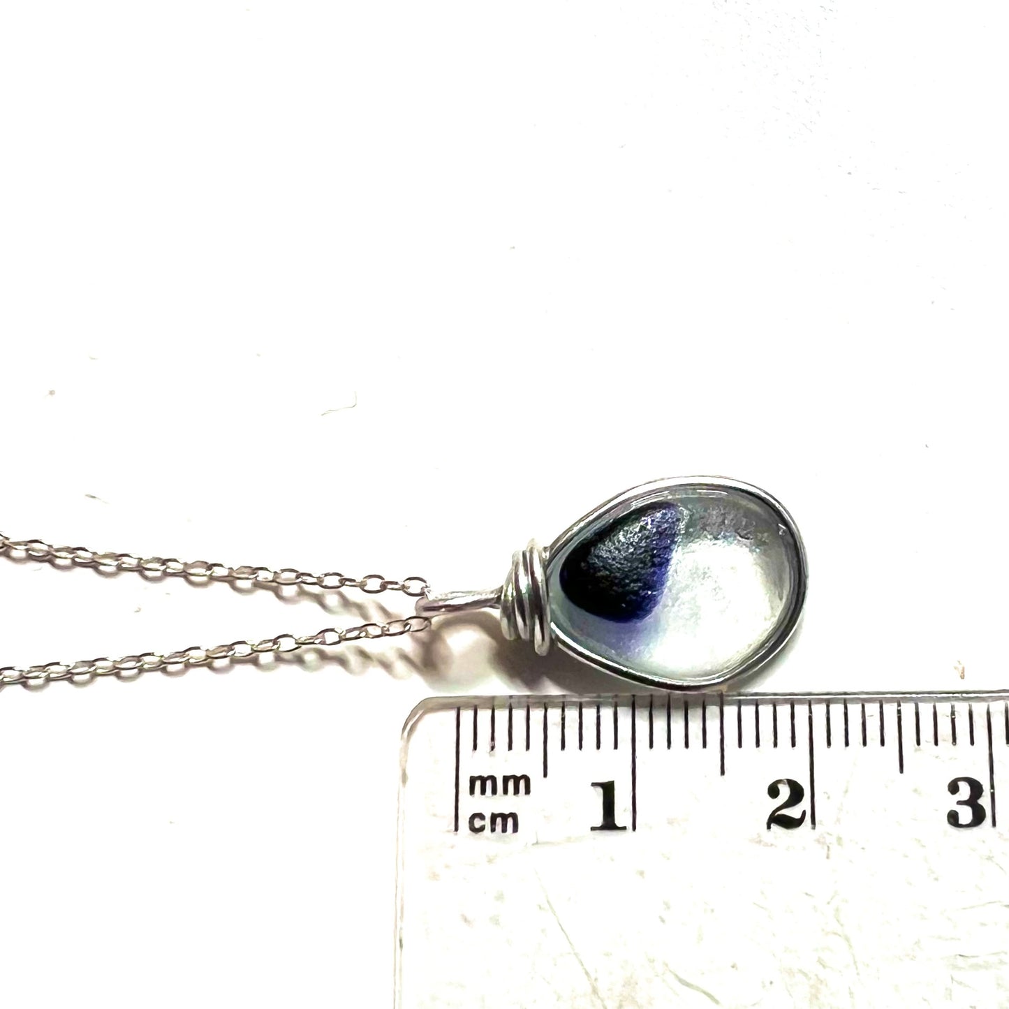Lovely Deep Blue Spot Seaham Sea Glass Multi Pendant