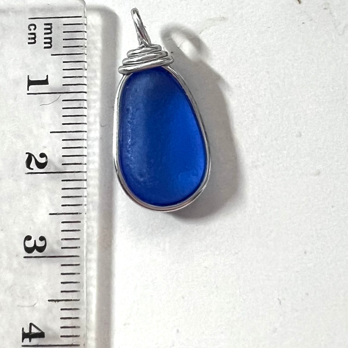 Devon Mid Blue Sea Glass Pendant