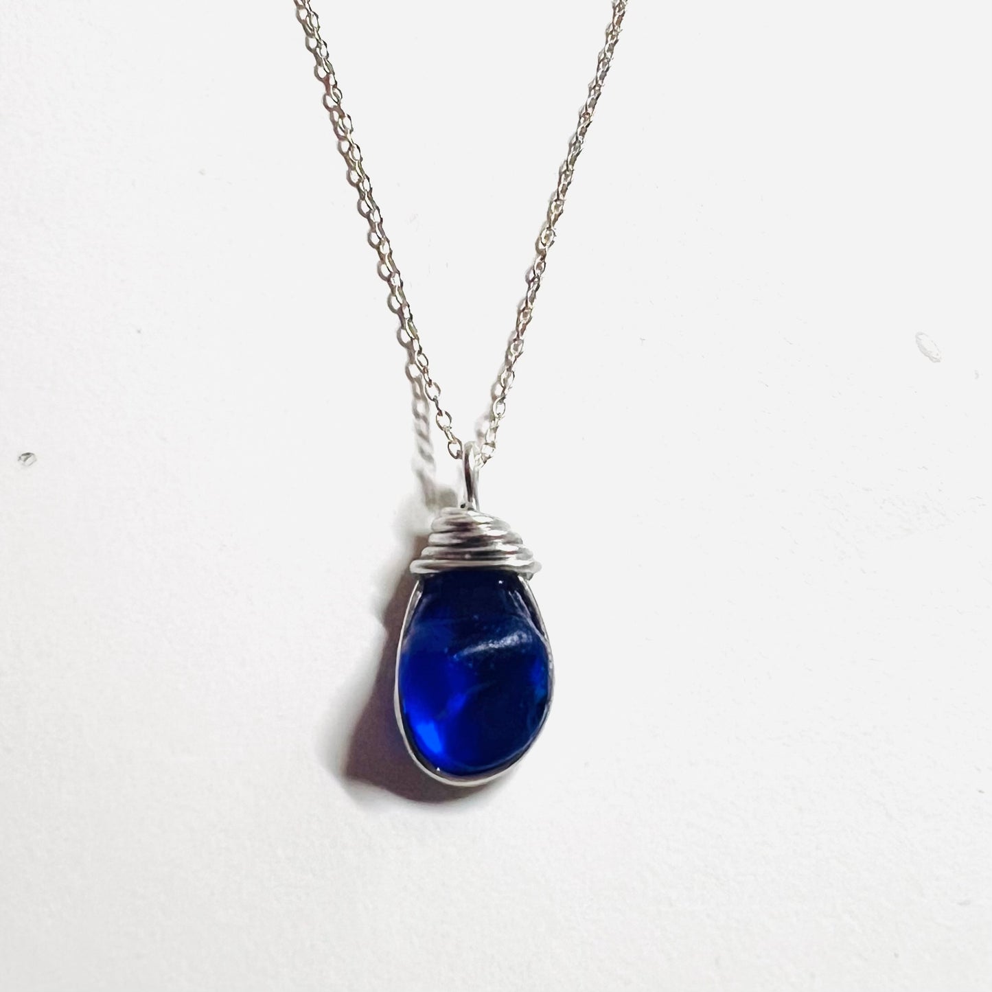 Deep Blue Seaham Sea Glass Pendant