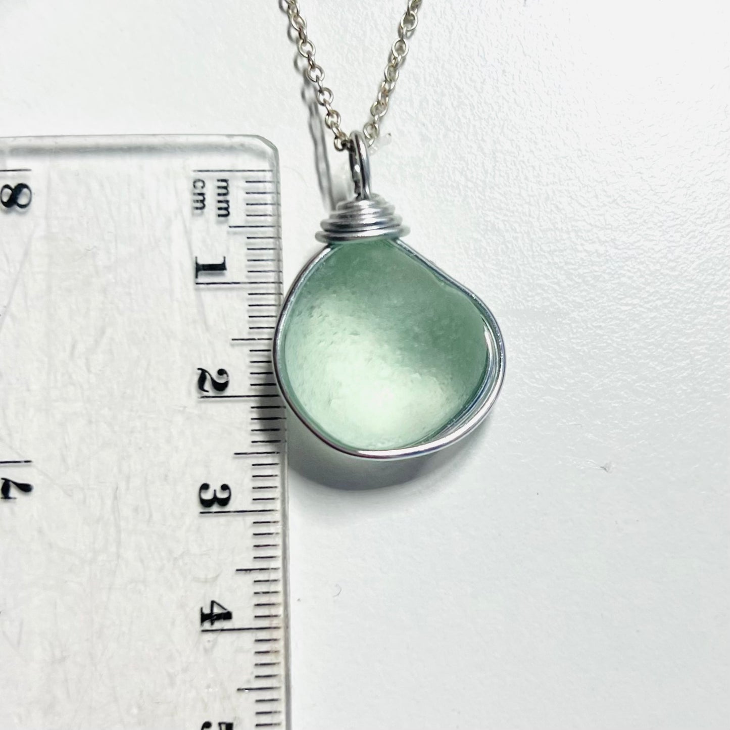 Seaham Sea Glass Aqua Bubble Pendant