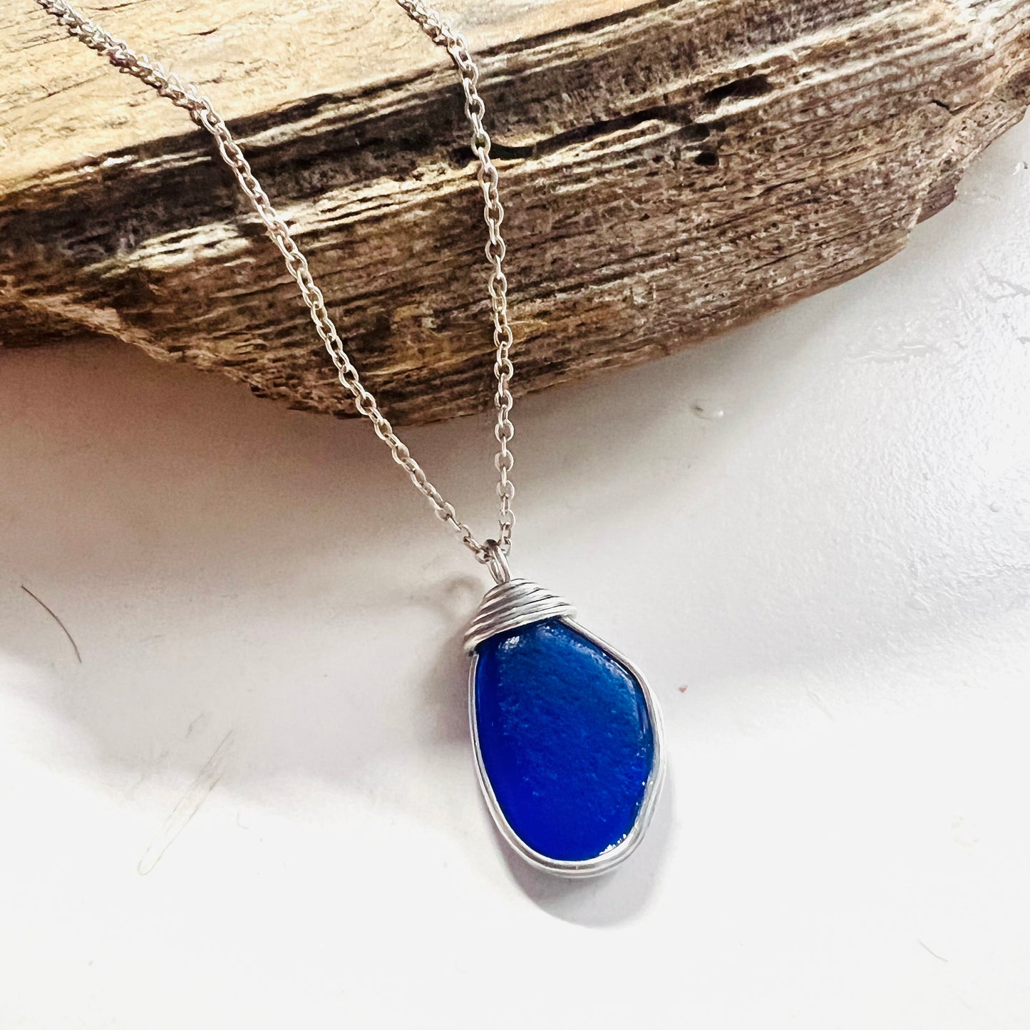 Kent Cobalt Blue Sea Glass Pendant