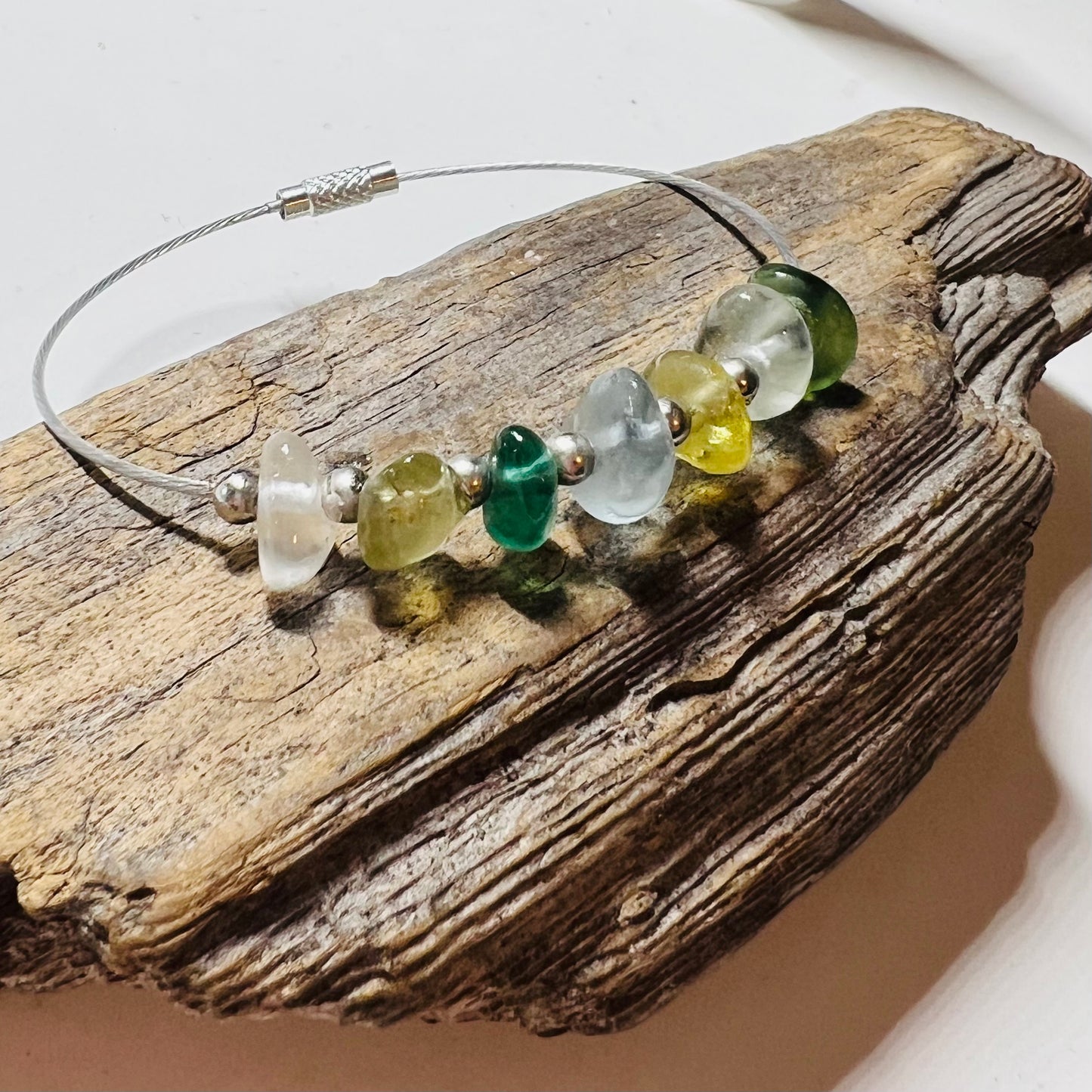 Seaham Sea Glass Mixed Shades Bangle