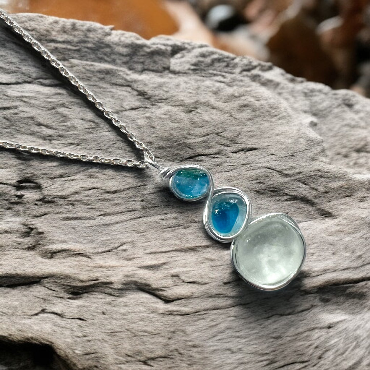 Three Piece Seaham Sea Glass Pendant