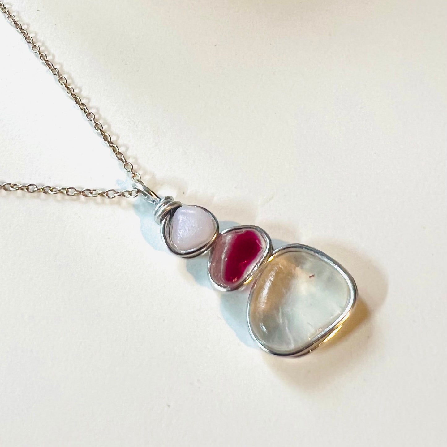 Three Piece Seaham Sea Glass Pendant