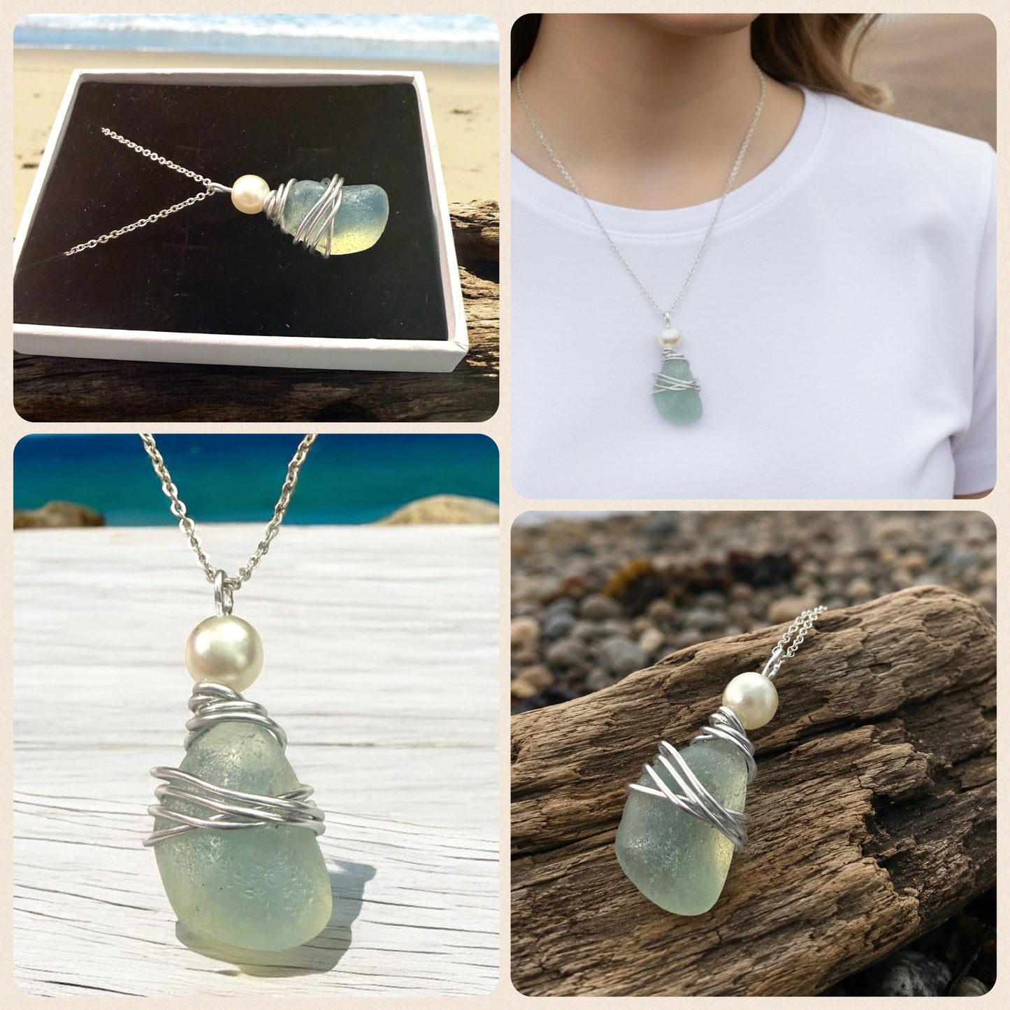 Rare Large Opalescent Seaham Sea Glass Pendant