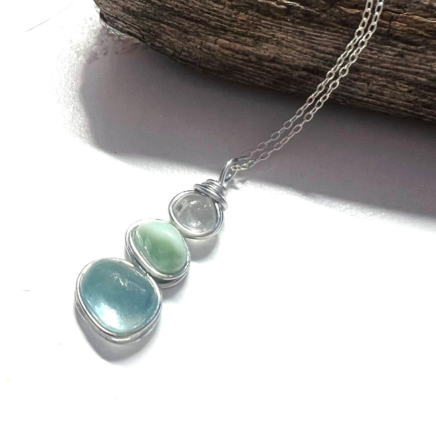 Three Piece Seaham Sea Glass Pendant