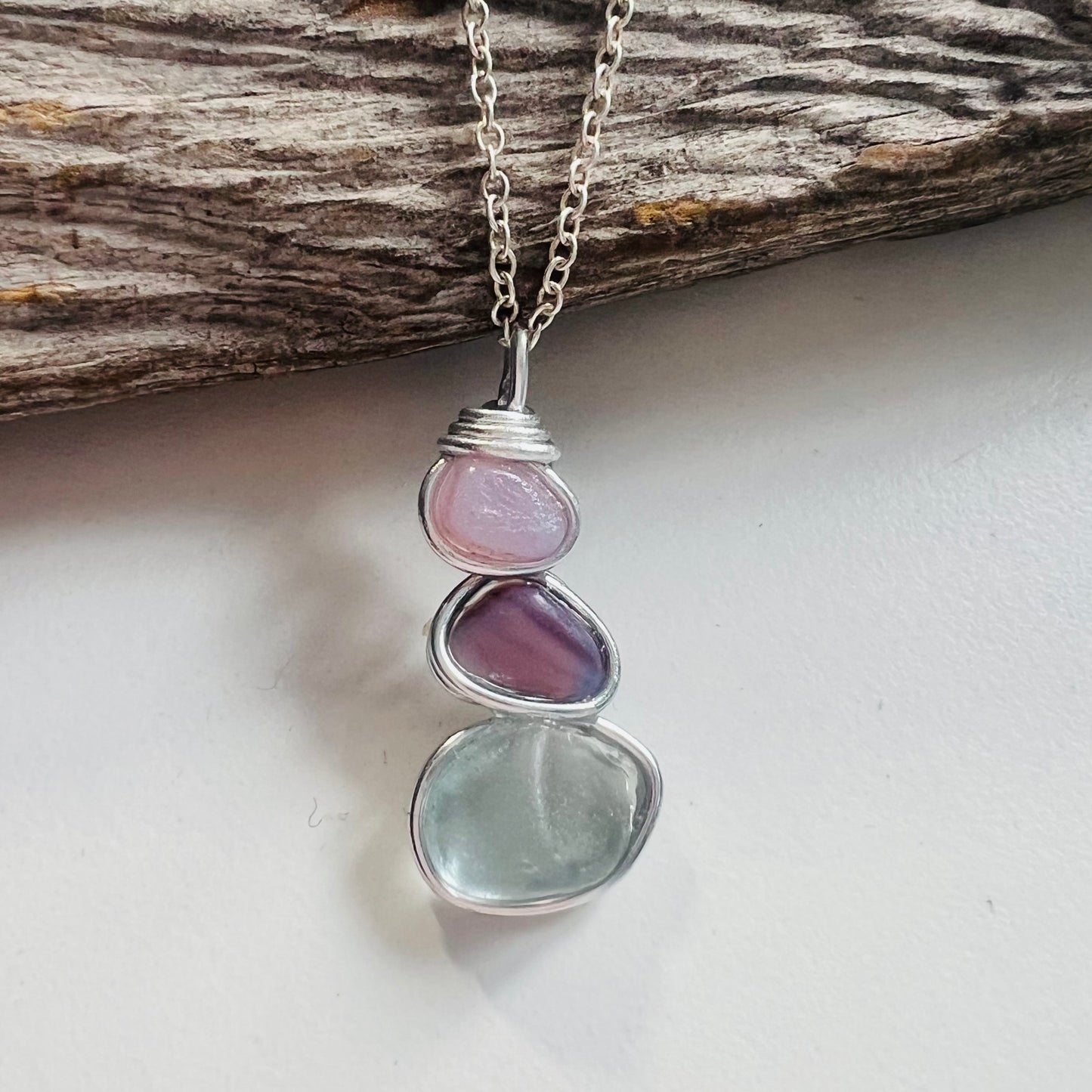 Three Piece Seaham Sea Glass Pendant