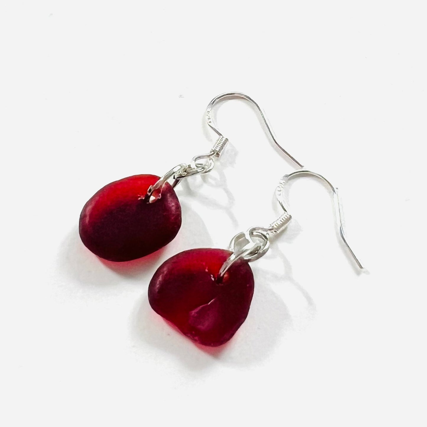 Devon Red Sea Glass Earrings