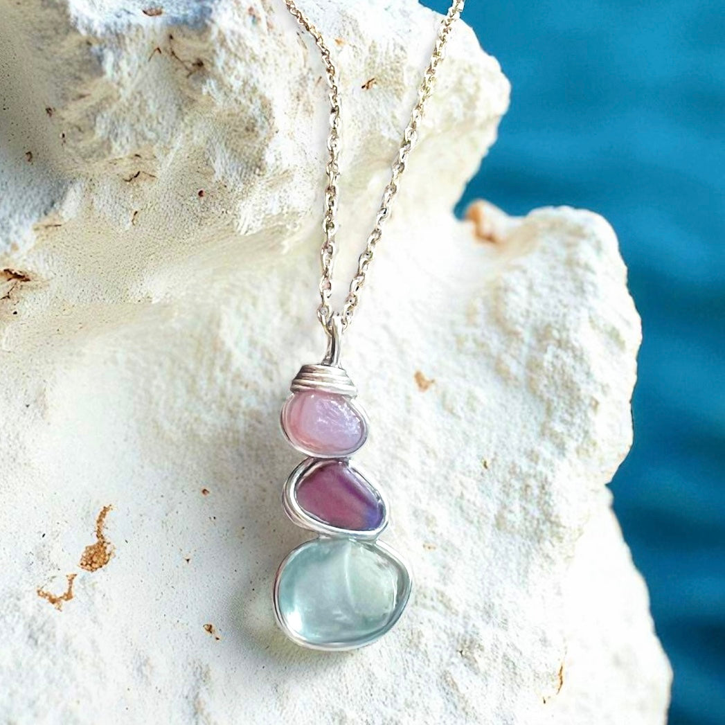 Three Piece Seaham Sea Glass Pendant