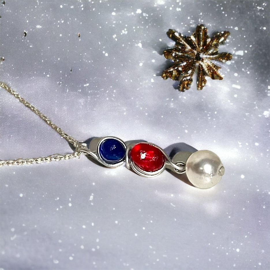 Seaham Sea Glass & Glass Pearl Pendant