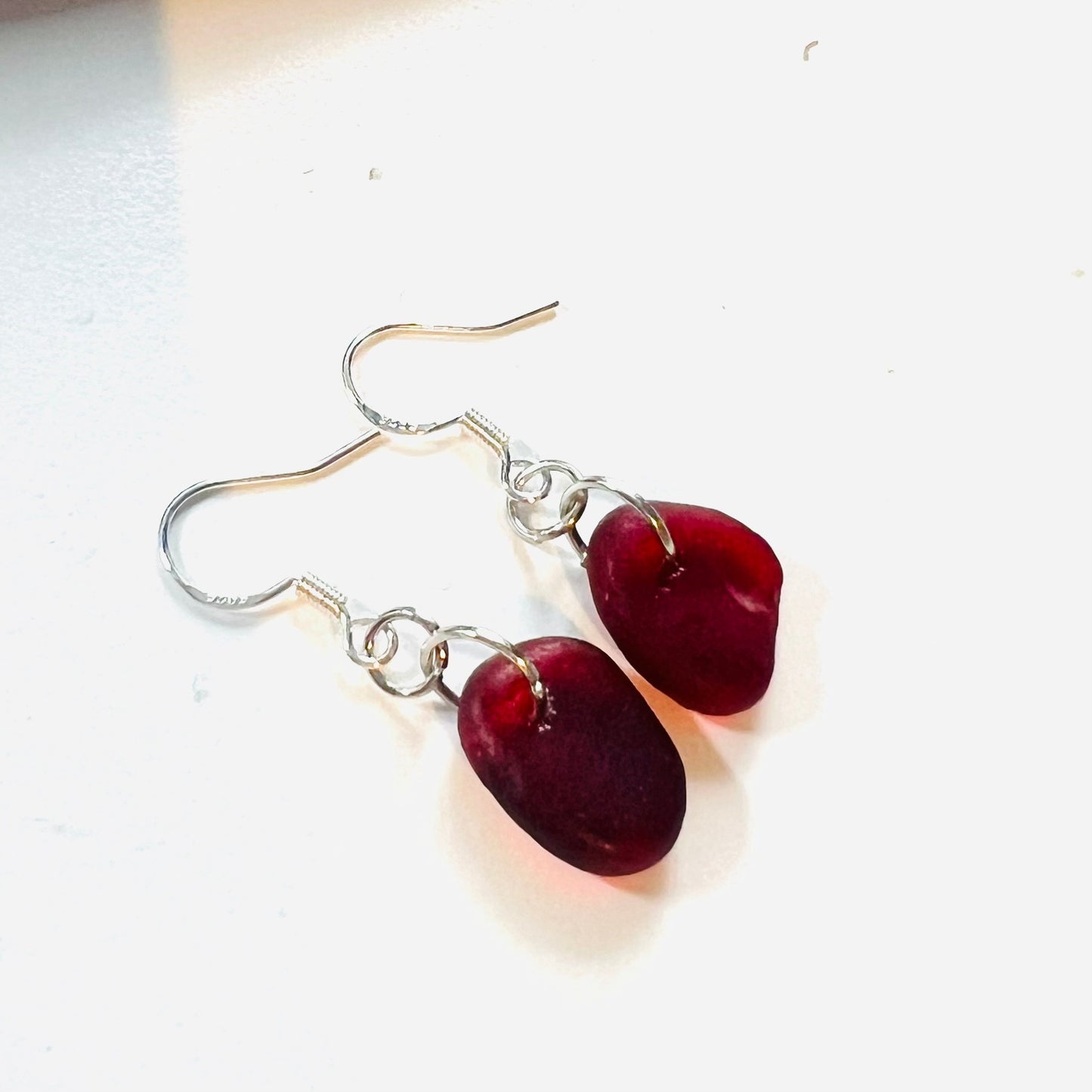 Devon Red Sea Glass Earrings