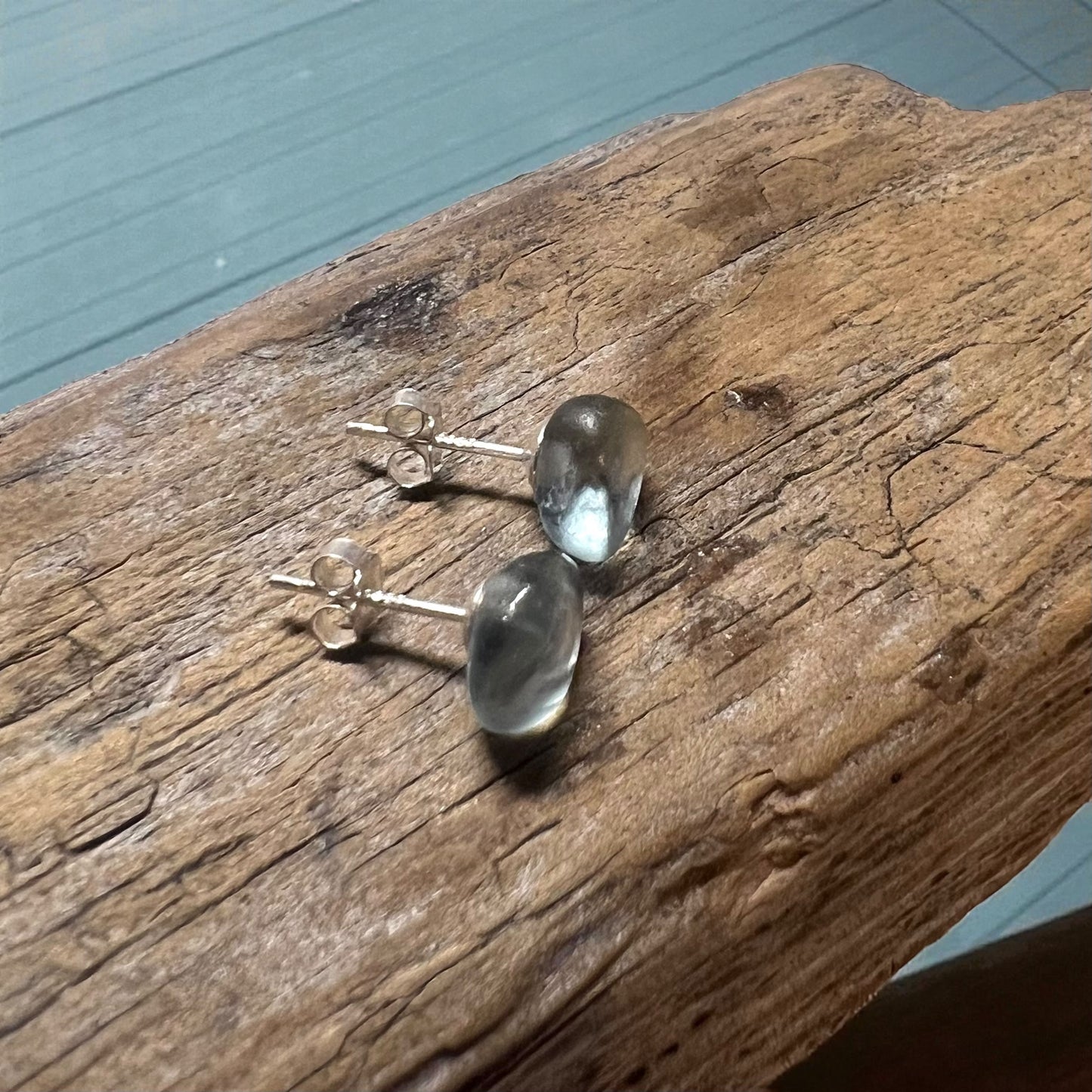 Grey Seaham Sea Glass Stud Earrings