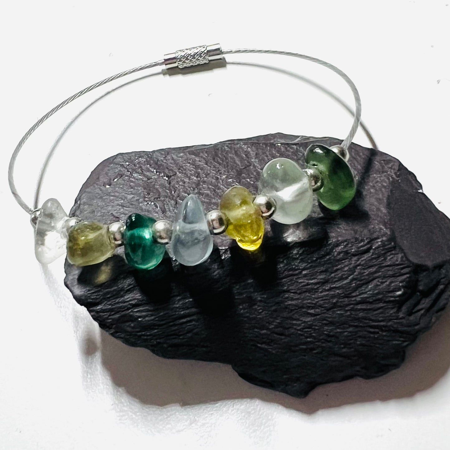 Seaham Sea Glass Mixed Shades Bangle