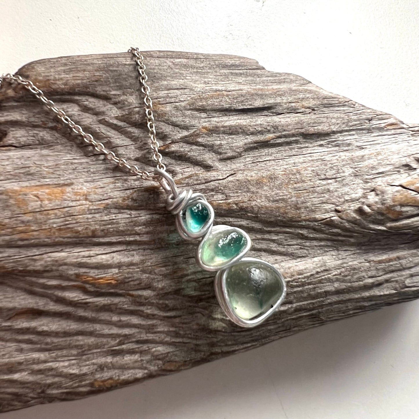 Three Piece Seaham Sea Glass Pendant