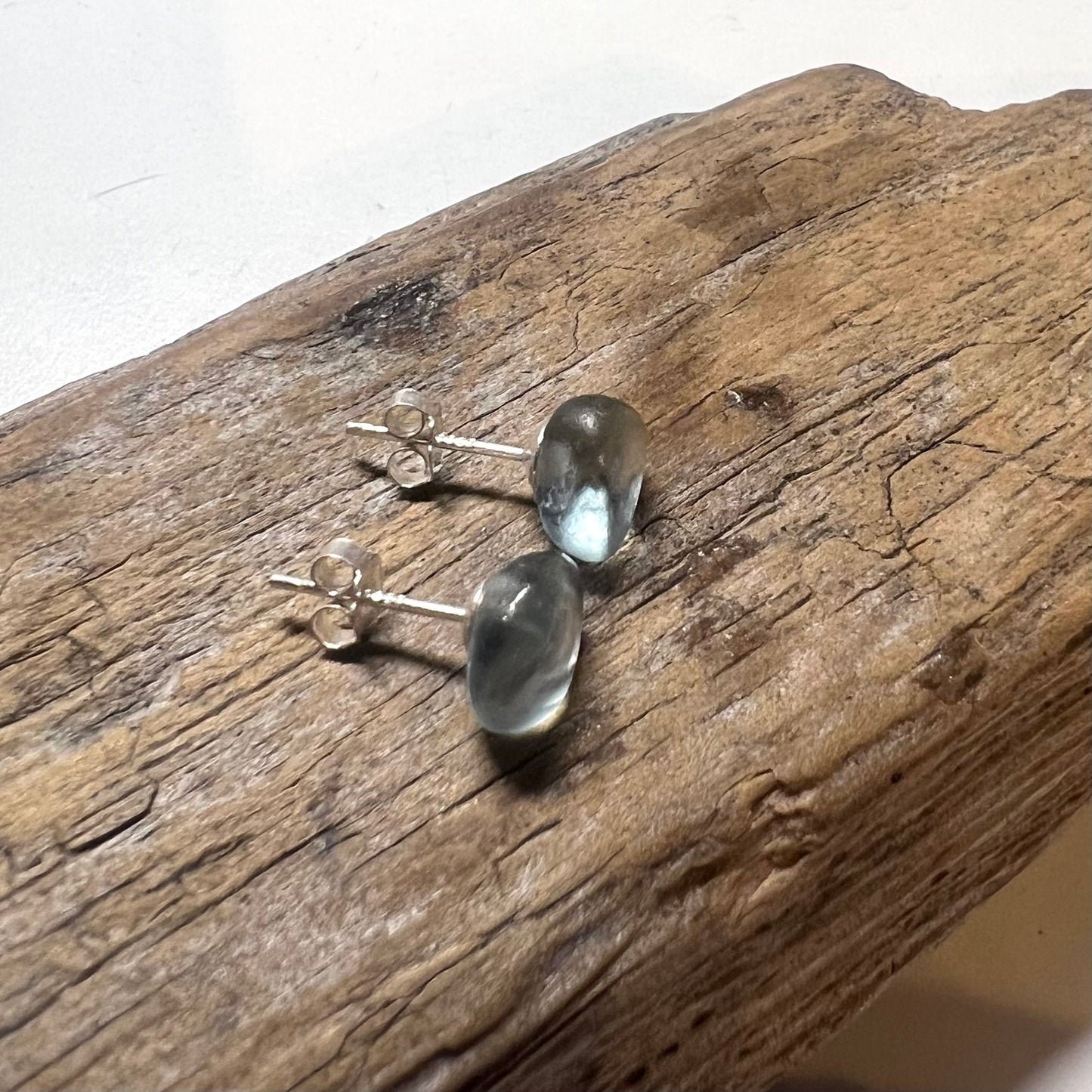 Grey Seaham Sea Glass Stud Earrings