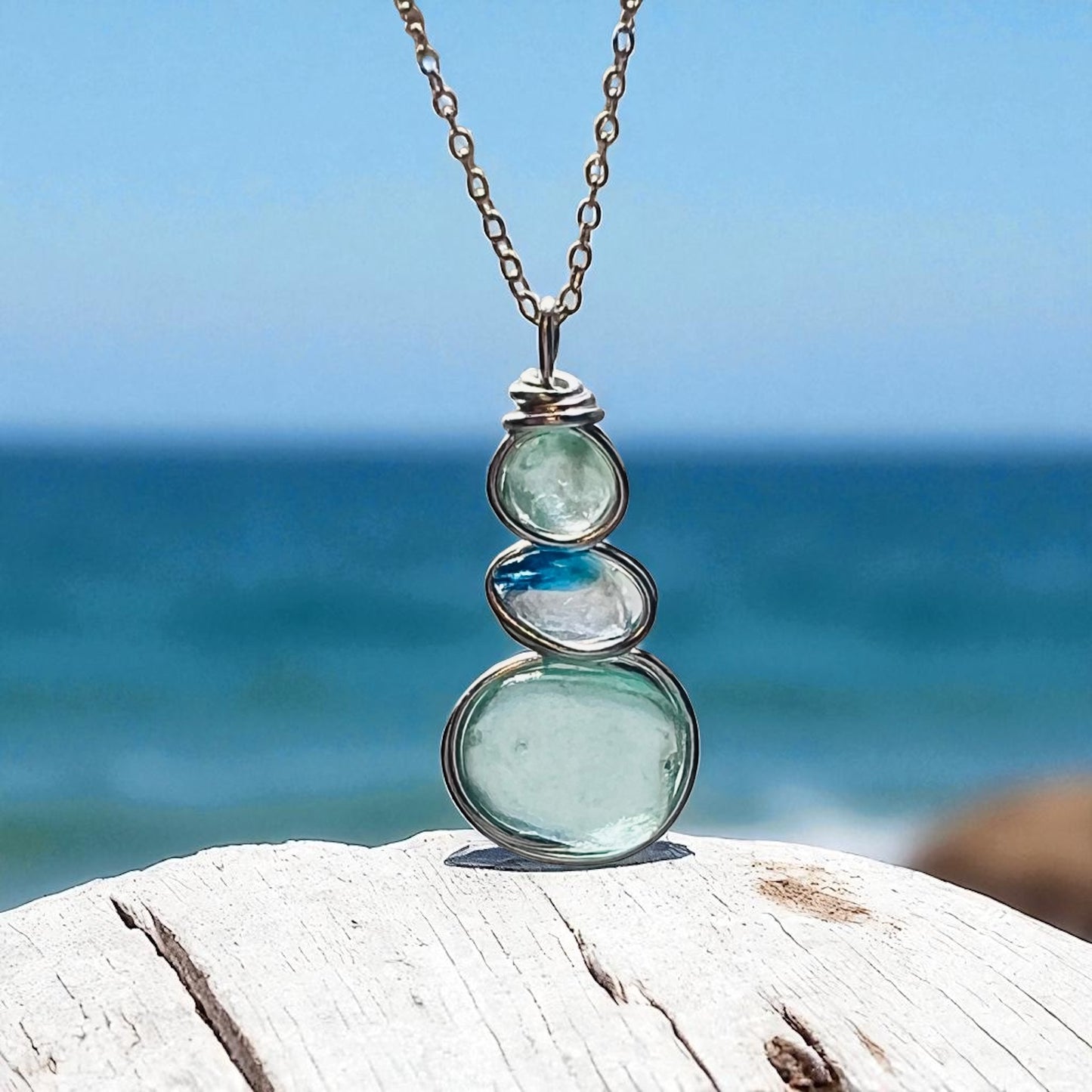 Three Piece Seaham Sea Glass Pendant