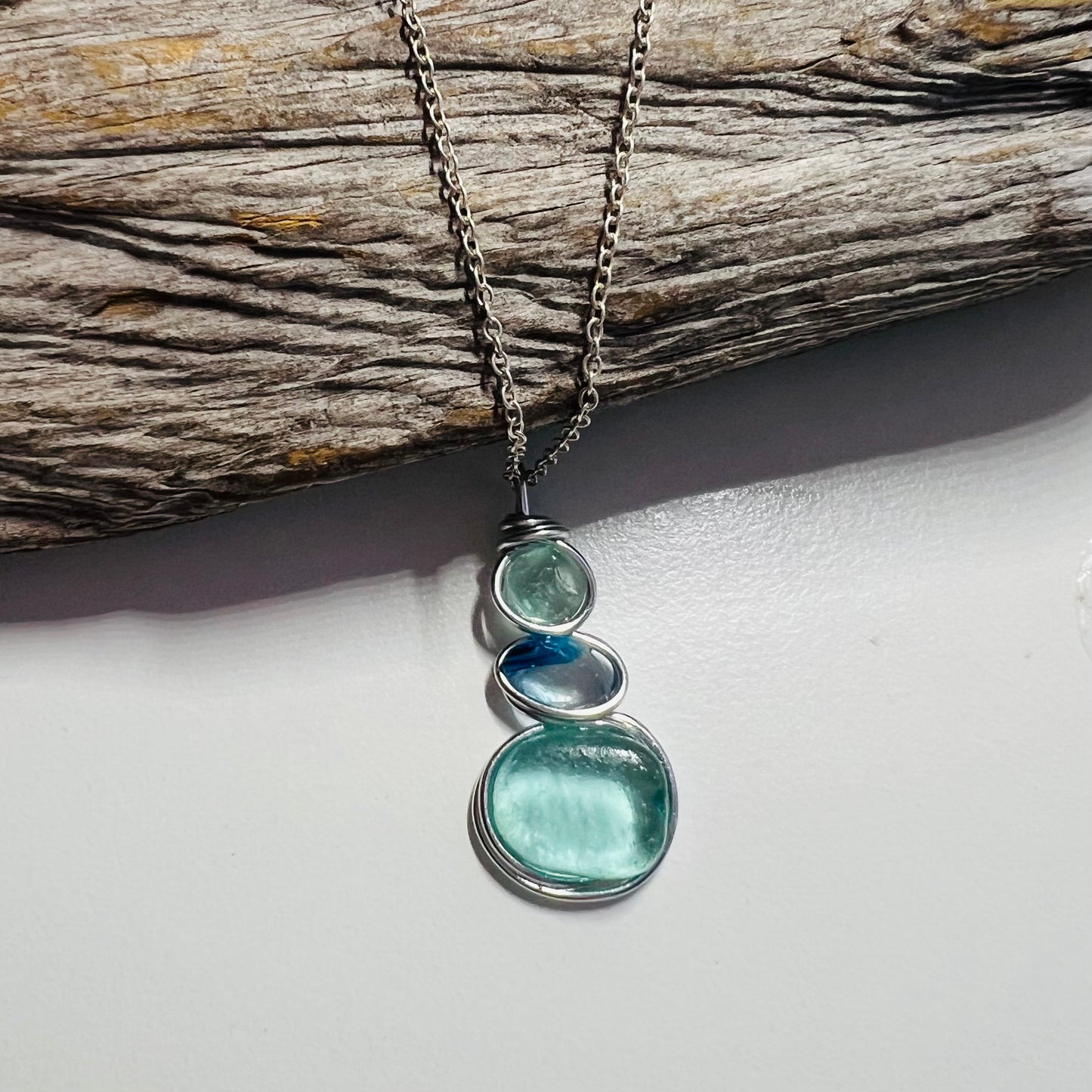 Three Piece Seaham Sea Glass Pendant