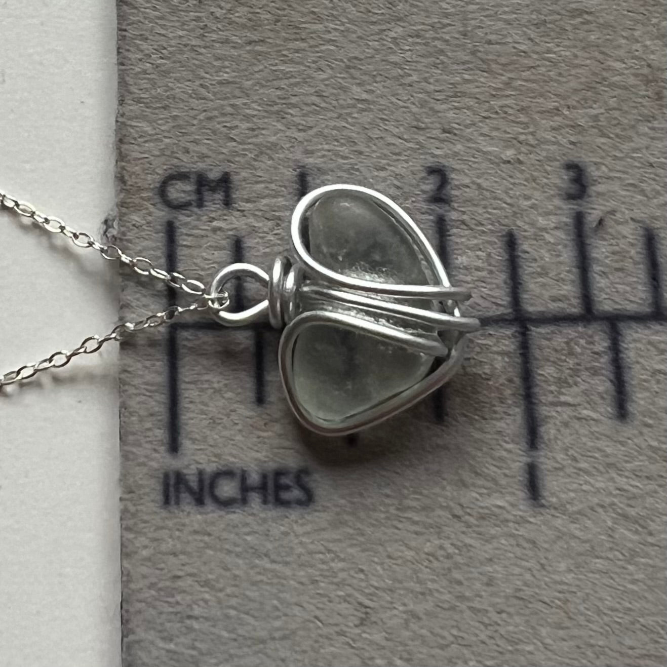 Seafoam Heart Seaham Sea Glass Pendant