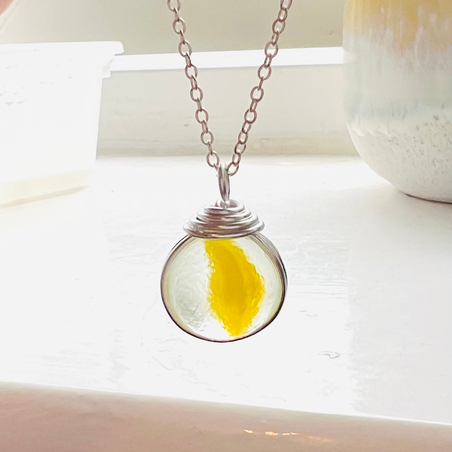 Devon Sea Glass Marble Pendant