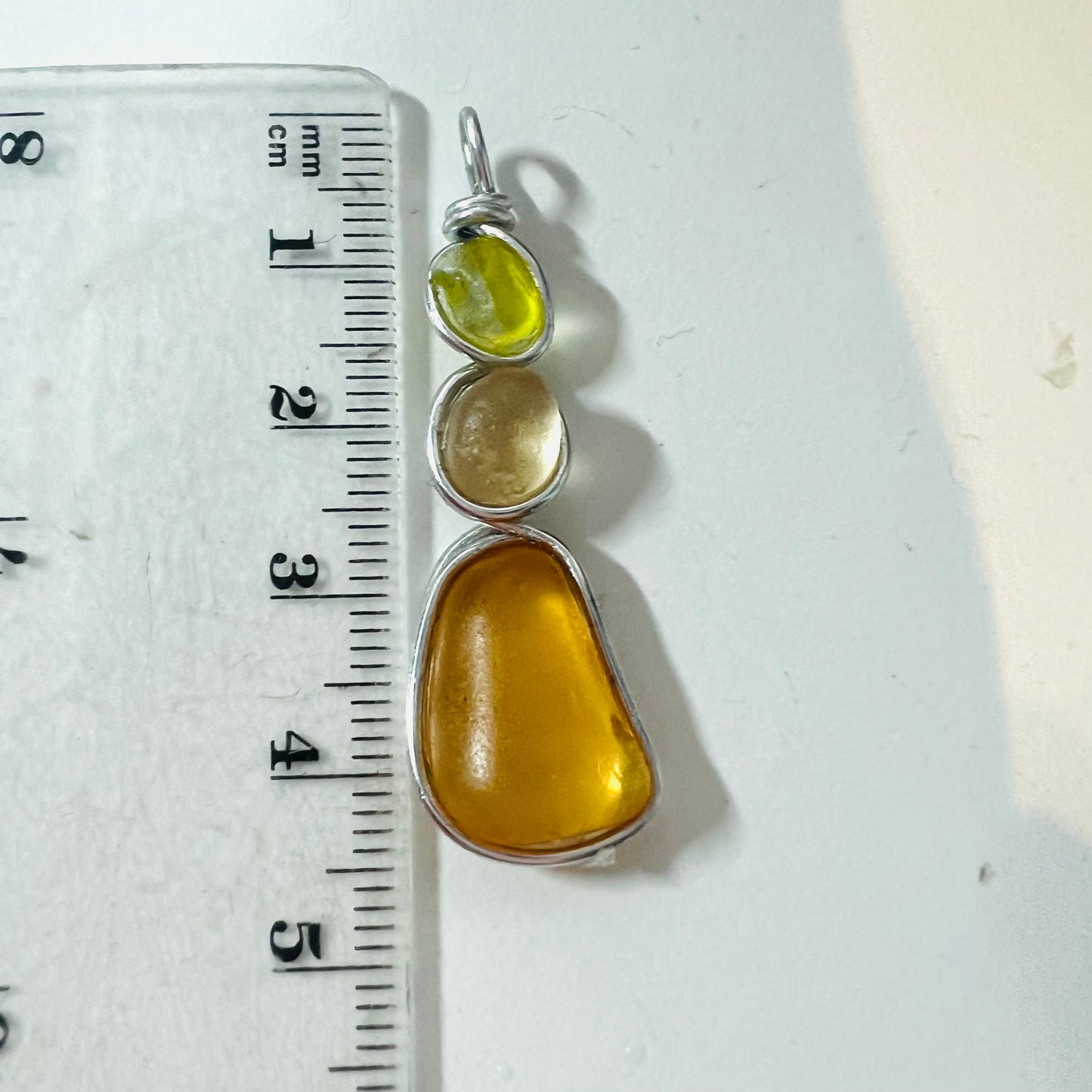 Three Piece Seaham Sea Glass Rare Shades Pendant