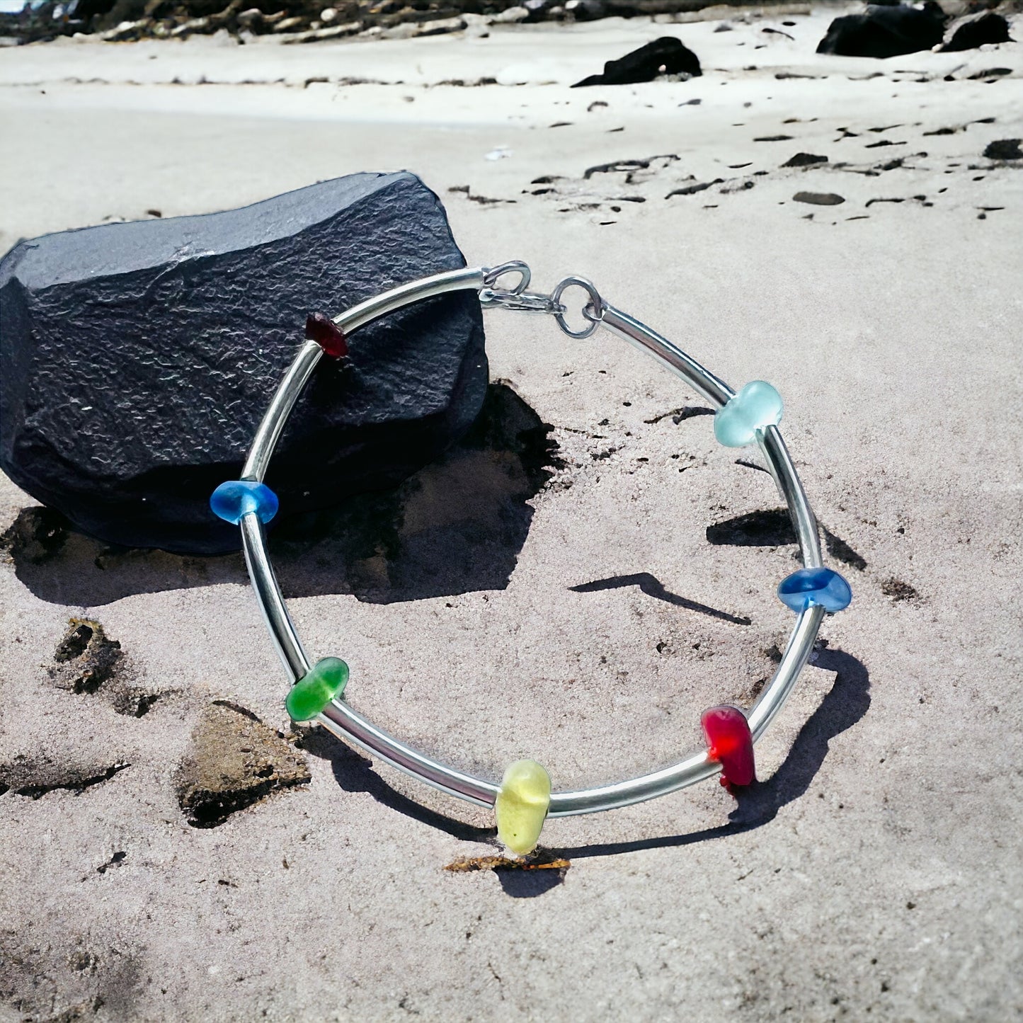 Seaham Sea Glass Bangle Bracelet