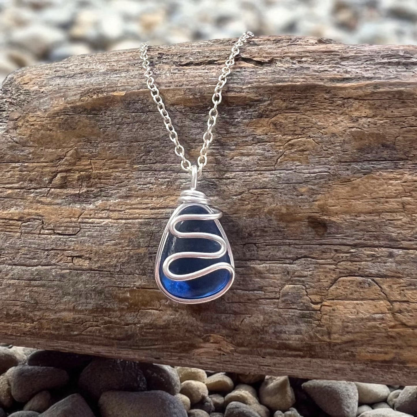 Blue Waves Seaham Sea Glass Pendant