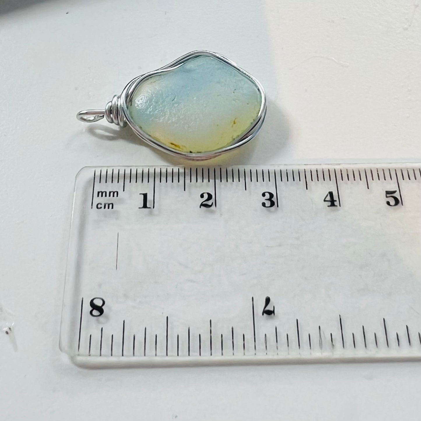 Rare Large Opalescent Seaham Sea Glass Pendant