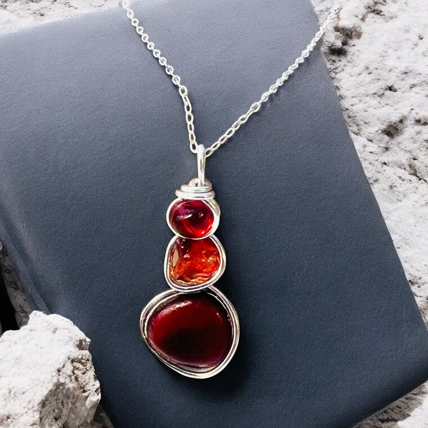 Three Piece Seaham Sea Glass Pendant