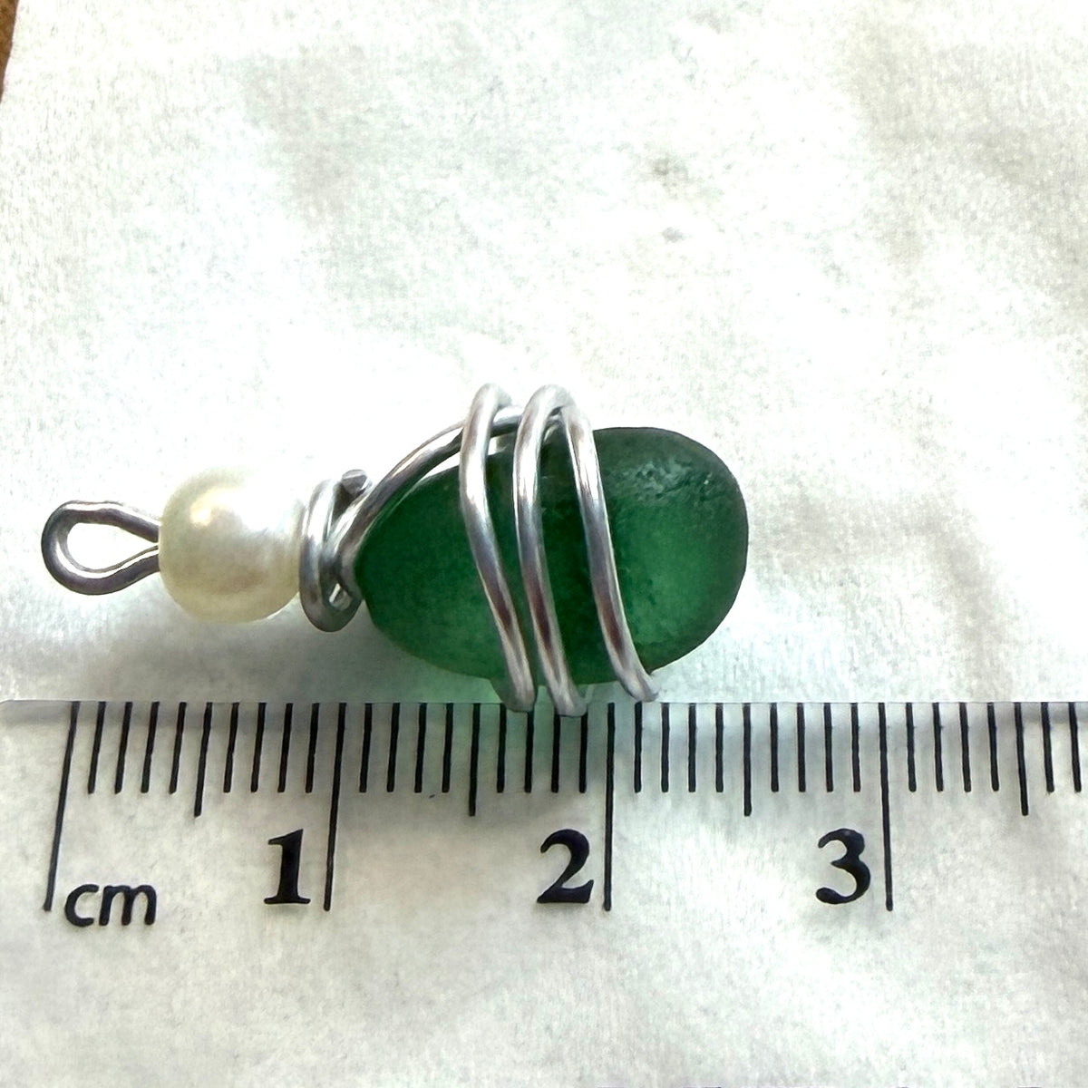 Dark Green Seaham Sea Glass Pendant