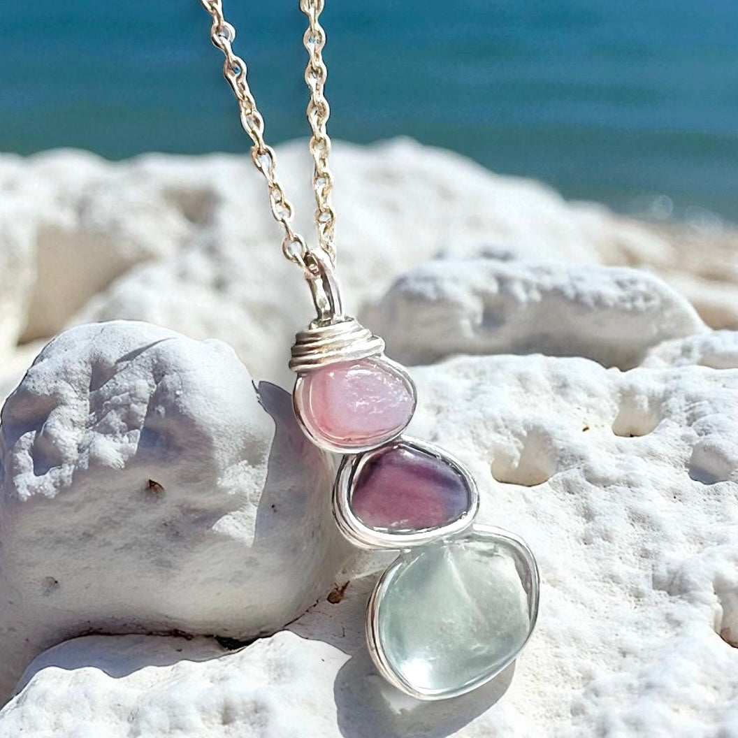 Three Piece Seaham Sea Glass Pendant