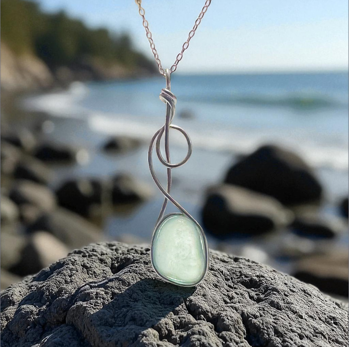 Swirly Seaham Sea Glass Pendant