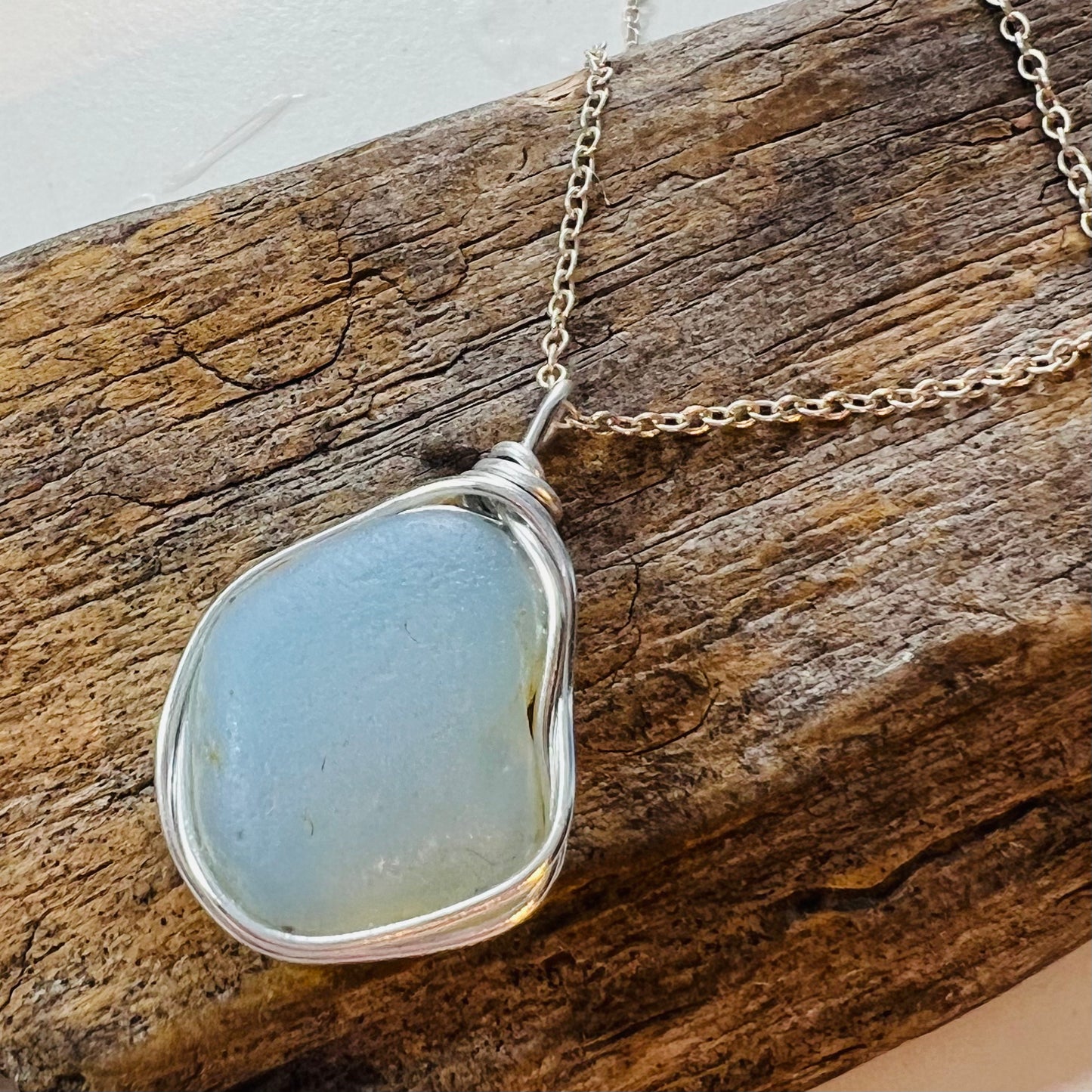 Rare Large Opalescent Seaham Sea Glass Pendant