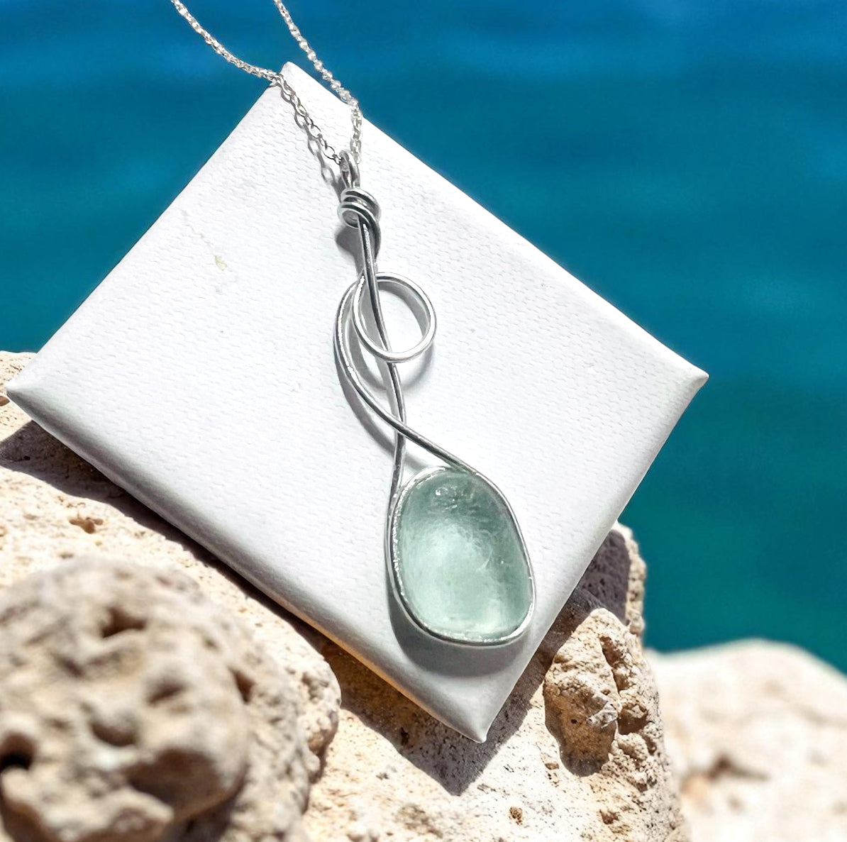 Swirly Seaham Sea Glass Pendant