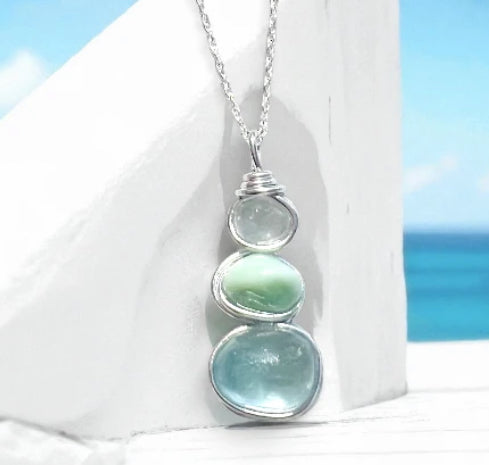 Three Piece Seaham Sea Glass Pendant