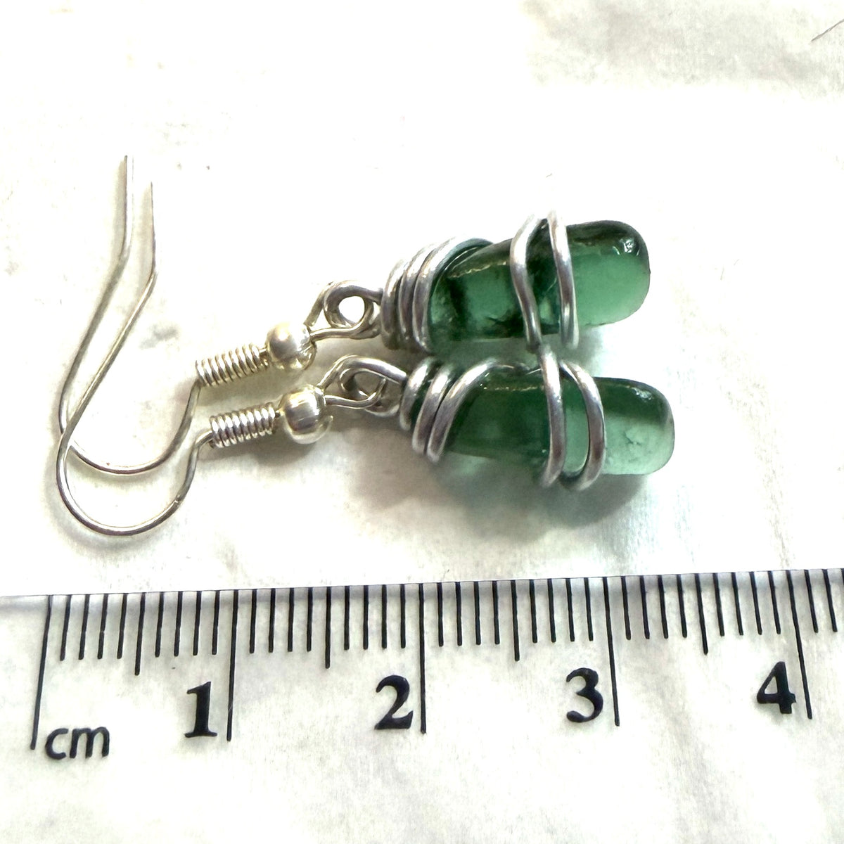 Turquoise Seaham Sea Glass Earrings