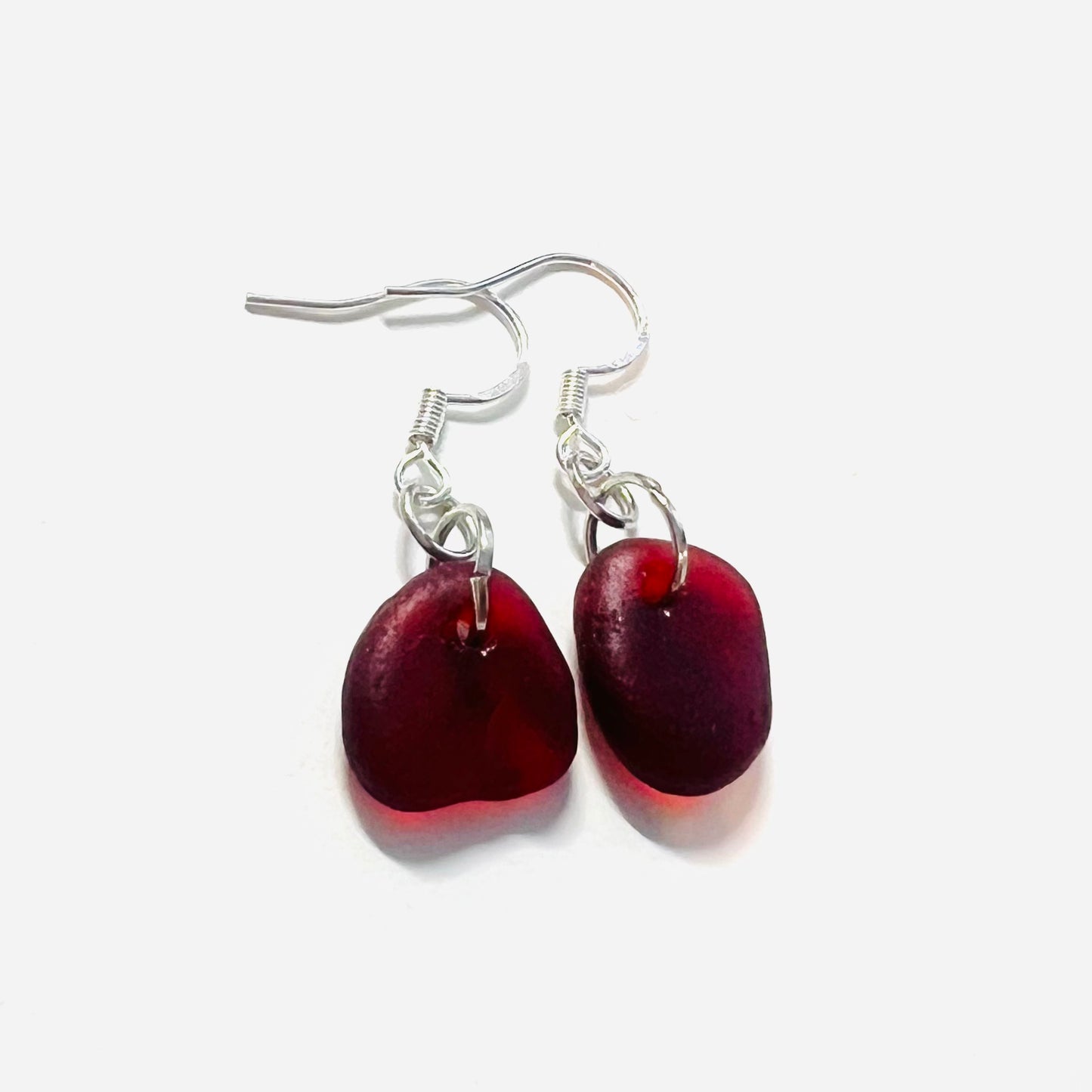 Devon Red Sea Glass Earrings
