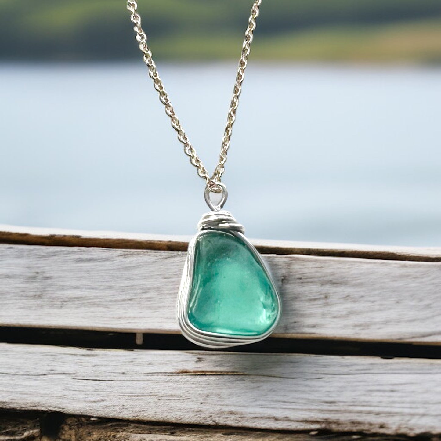 Aqua Seaham Sea Glass Pendant