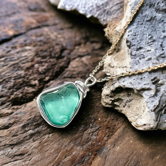 Aqua Seaham Sea Glass Pendant