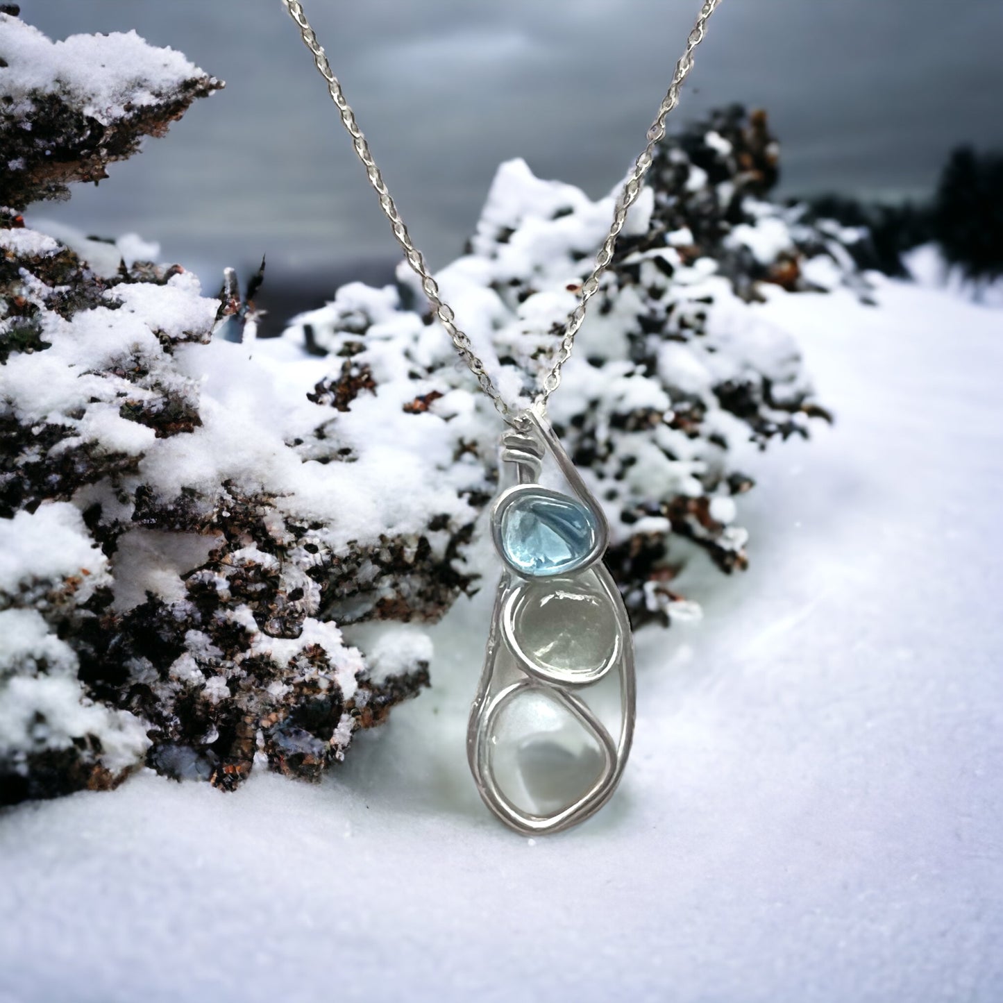 Three Piece Seaham Sea Glass Pendant