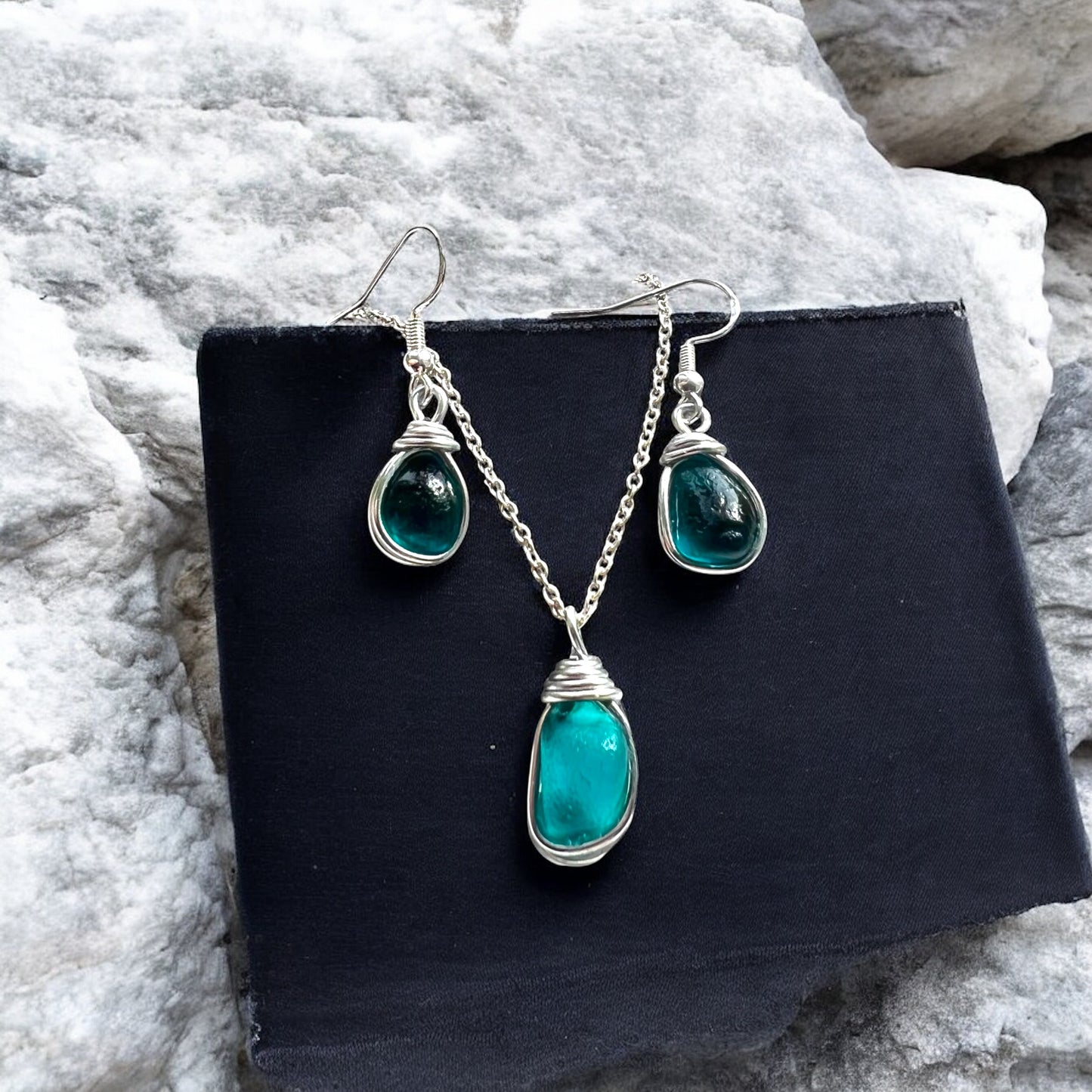 Turquoise Seaham Sea Glass Set
