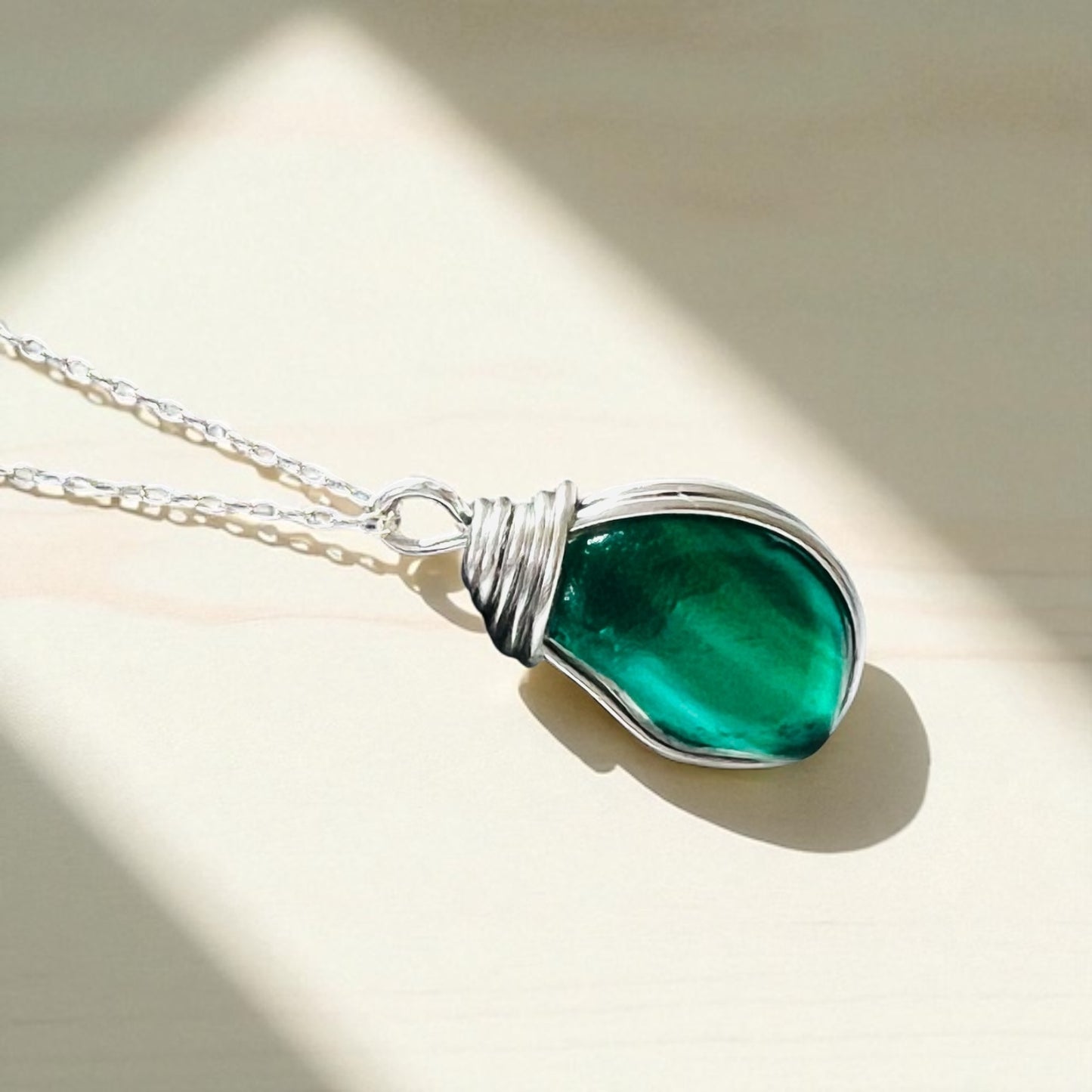 Turquoise Seaham Sea Glass Multi Pendant LP