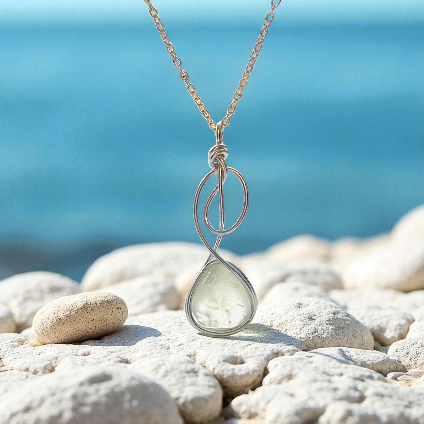 Swirly Seaham Sea Glass Pendant
