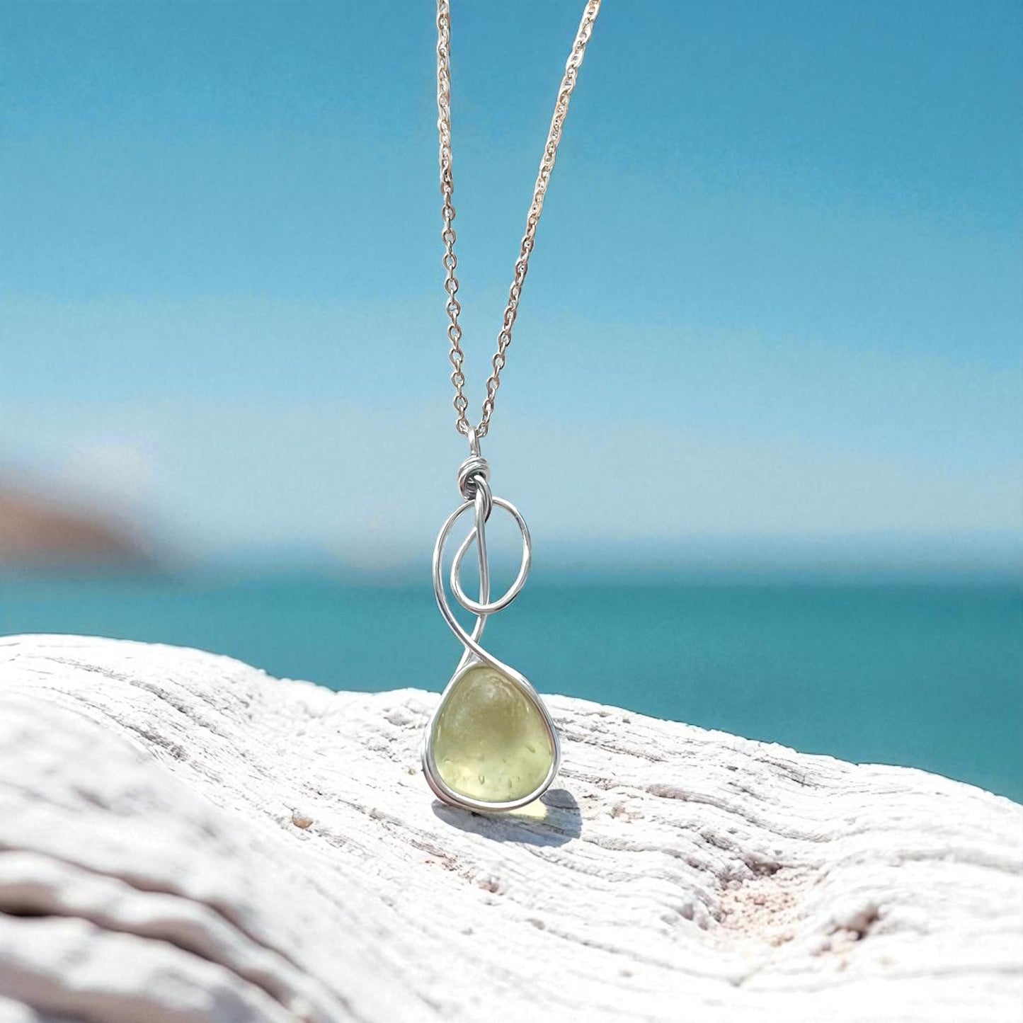 Swirly Seaham Sea Glass Pendant