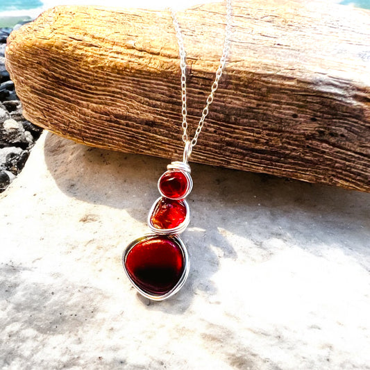 Three Piece Seaham Sea Glass Pendant