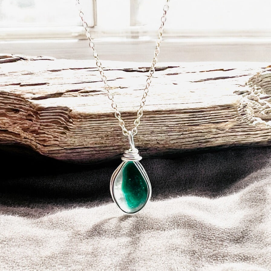Turquoise Seaham Sea Glass Multi Pendant