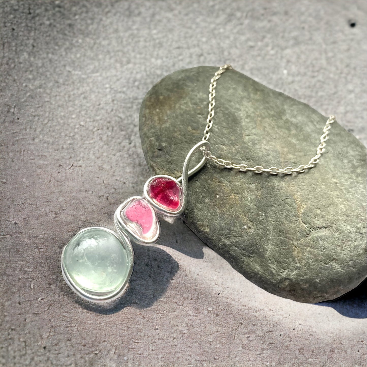 Three Piece Seaham Sea Glass Pendant