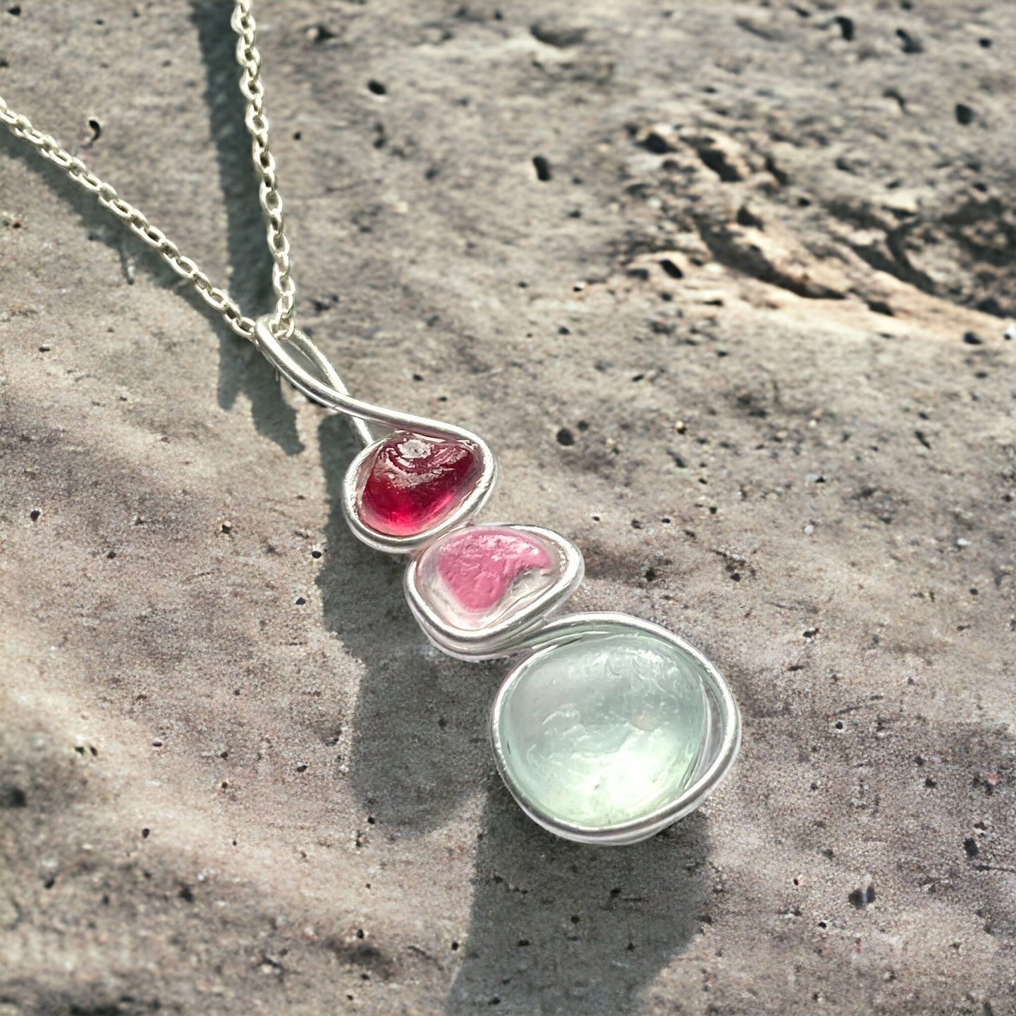 Three Piece Seaham Sea Glass Pendant