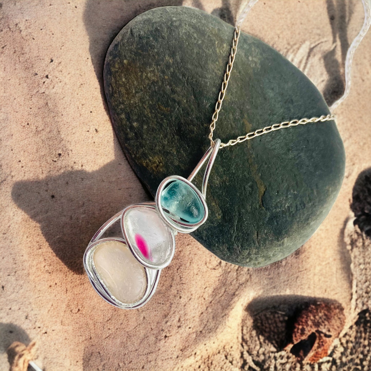 Three Piece Seaham Sea Glass Pendant