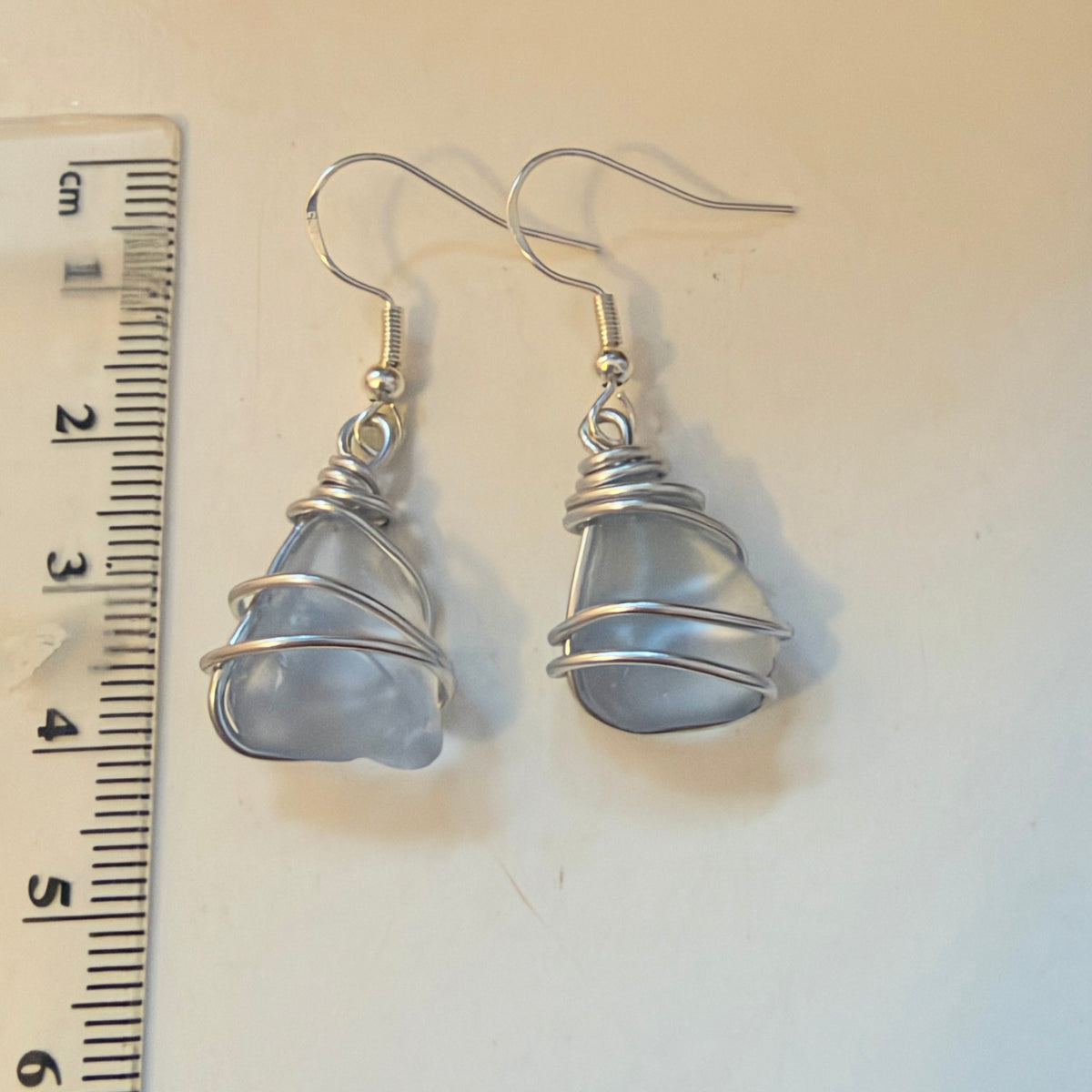 Grey Seaham Sea Glass Earrings